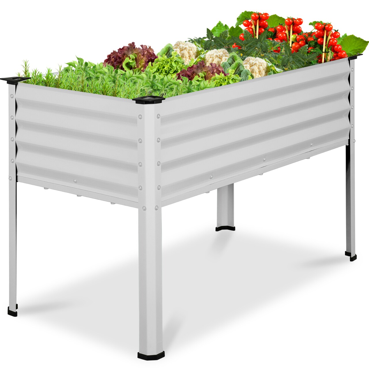 Best Choice Products 48x24x30in Elevated Galvanized Metal Garden Bed w/ Corner Protectors